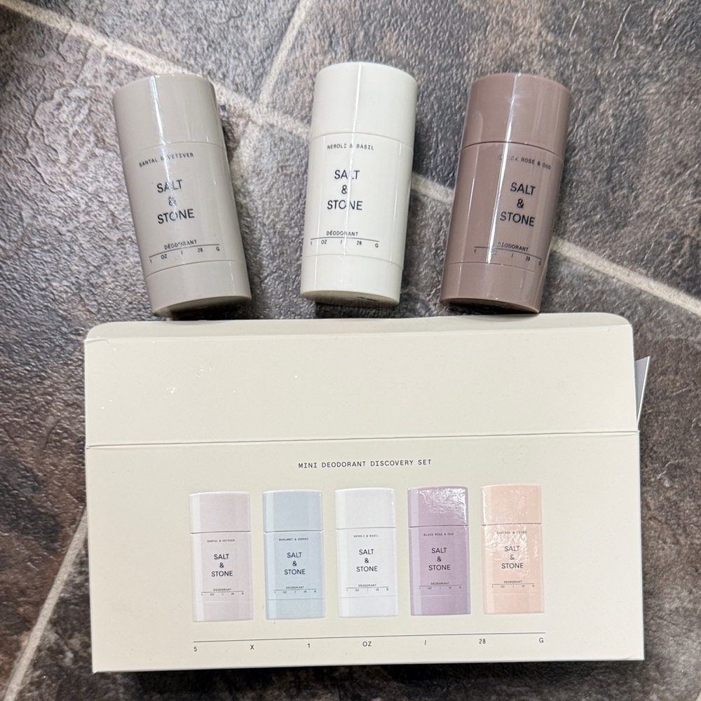 Salt & Stone Mini Deodorant Discovery Set - Cream, Gray, Brown